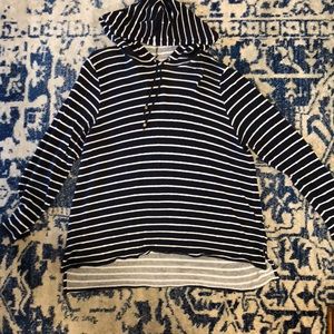 Stripe hooded sweater